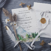 Rustieke Berg Wilde Bloem Boho QR Code Bruiloft Kaart