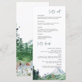 Rustieke Berg Wilde Bloem | Boho Trouwmenu Menu