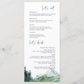 Rustieke Berg Wilde Bloem | Boho Trouwmenu Menu (Voorkant)