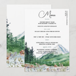 Rustieke Berg Wilde Bloem | Boho Trouwmenu Menu