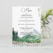 Rustieke Berg Wilde Bloem | Boho Trouwmenu Menu (Staand voorkant)