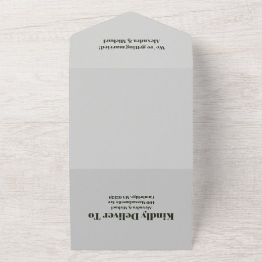 Rustieke berg Wildflower Boho bruiloft All In One Uitnodiging (Buitenkant)