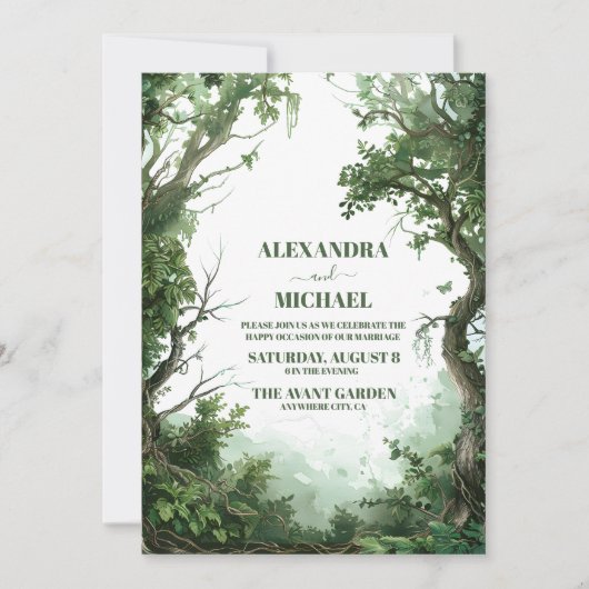 Rustieke berg Wildflower Boho bruiloft Kaart (Voorkant)