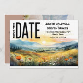 Rustieke Berg & Wildflower Save The Date (Voorkant / Achterkant)