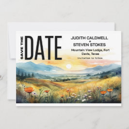 Rustieke Berg & Wildflower Save The Date
