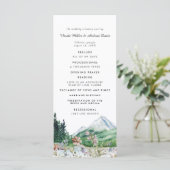 Rustieke Bergbloemen | Huwelijksceremonieprogramma Programmakaart (Staand voorkant)
