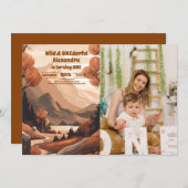 Rustieke bergbos Foto 1e verjaardag Kaart (Voorkant / Achterkant)