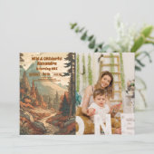 Rustieke bergbos Foto 1e verjaardag Kaart (Staand voorkant)