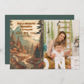 Rustieke bergbos Foto 1e verjaardag Kaart (Voorkant / Achterkant)