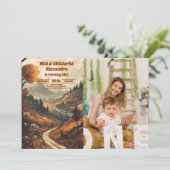 Rustieke bergbos Foto 1e verjaardag Kaart (Staand voorkant)