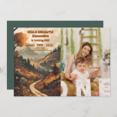 Rustieke bergbos Foto 1e verjaardag Kaart (Voorkant / Achterkant)