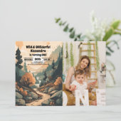 Rustieke bergbos Foto 1e verjaardag Kaart (Staand voorkant)