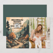 Rustieke bergbos Foto 1e verjaardag Kaart (Voorkant / Achterkant)