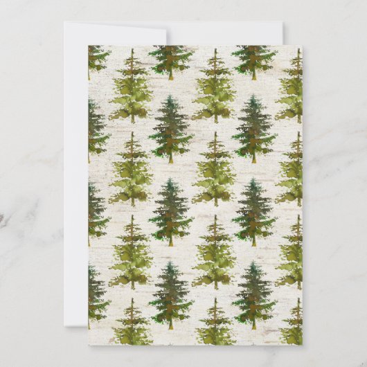 Rustieke bergbossen aquarel berkenbruiloft kaart (Achterkant)