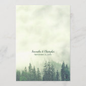 Rustieke Bergdennen Bomen Groene Bruiloft Menu (Achterkant)