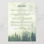 Rustieke Bergdennen Bomen Groene Bruiloft Menu (Voorkant)
