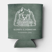 Rustieke bergen avontuur begint groene bruiloft blikjeskoeler (Voorkant)