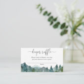 Rustieke bergen baby shower luier verloting kaarte informatiekaartje (Staand voorkant)