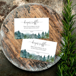 Rustieke bergen baby shower luier verloting kaarte informatiekaartje