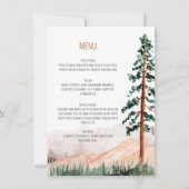 Rustieke Bergen Bomen Landschap Bruiloft Menu Kaart (Voorkant)
