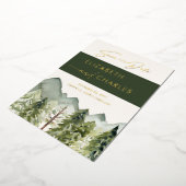 Rustieke bergen Bomen Modern Save The Date Folie Uitnodiging (Gedraaid)