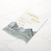 Rustieke bergen bomen winter bruiloft folie uitnodiging (Gedraaid)