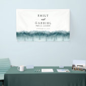 Rustieke bergen bos Waterverf bruiloft banner (Beurs)