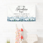 Rustieke bergen bos Waterverf bruiloft banner (Insitu)