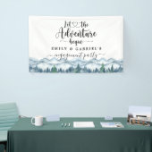 Rustieke bergen bos Waterverf bruiloft banner (Beurs)