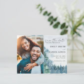 Rustieke bergen bruiloft budget Save the Date Kaar Briefkaart (Staand voorkant)