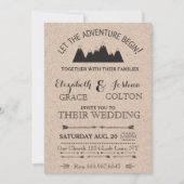 Rustieke bergen bruiloft uitnodiging (Voorkant)