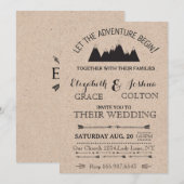 Rustieke bergen bruiloft uitnodiging (Voorkant / Achterkant)