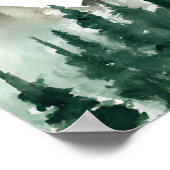 Rustieke bergen & dennen bomen bruiloft welkom tek poster (Hoek)