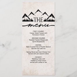 Rustieke bergen & dennenbomen Bruiloft Menu