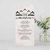 Rustieke bergen & dennenbomen Bruiloft Menu (Staand voorkant)