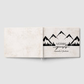 Rustieke bergen & dennenbomen Bruiloft Monogram Gastenboek (Volledig)
