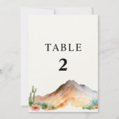 Rustieke bergen | Desert Trouwtafel nummer Kaart (Voorkant)