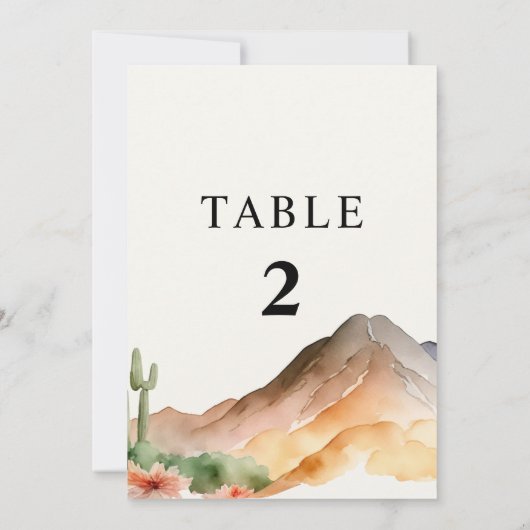 Rustieke bergen | Desert Trouwtafel nummer Kaart (Achterkant)