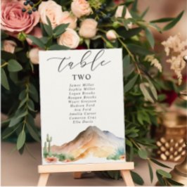 Rustieke bergen | Desert Trouwtafel nummer Kaart