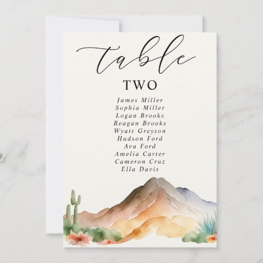 Rustieke bergen | Desert Trouwtafel nummer Kaart (Voorkant)