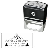 Rustieke bergen en bomen Retouradres Zelfinktende Stempel (In situ)