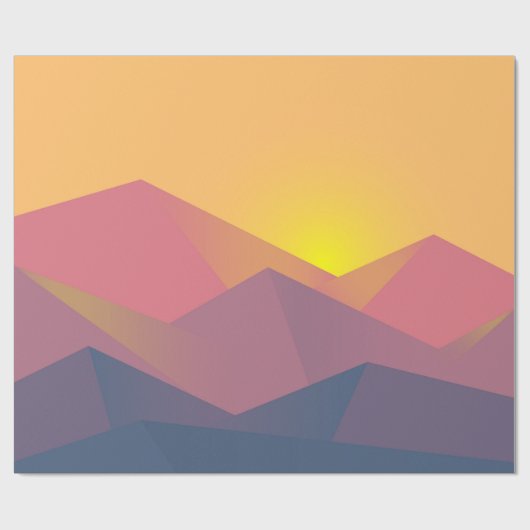 Rustieke bergen geometrisch minimalistisch cadeaupapier (Vlak)