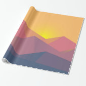 Rustieke bergen geometrisch minimalistisch cadeaupapier (Uitgerold)