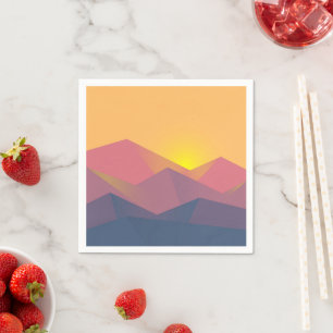Rustieke bergen geometrisch minimalistisch servet