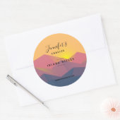 Rustieke bergen geometrische minimalistische kaars ronde sticker (Envelop)