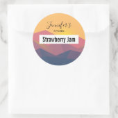 Rustieke bergen Geometrische minimalistische keuke Ronde Sticker (Tas)