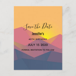 Rustieke bergen Geometrische veelhoeken opslaan de Uitnodiging Briefkaart