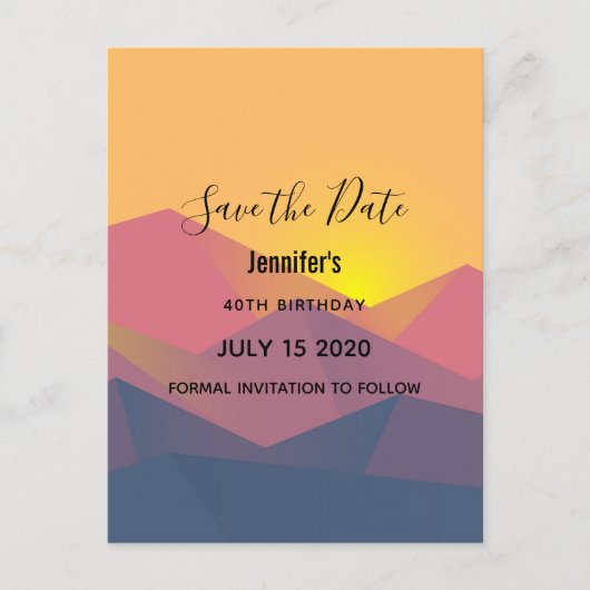 Rustieke bergen Geometrische veelhoeken opslaan de Uitnodiging Briefkaart (Voorkant)