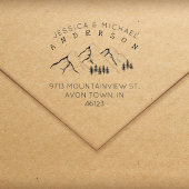 Rustieke bergen getrouwd paar retour adres rubberstempel