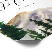 Rustieke bergen Herten Kaarten en geschenken teken Poster (Hoek)